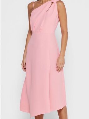 One-Shoulder Blush Midi Delilah dress from Reiss London